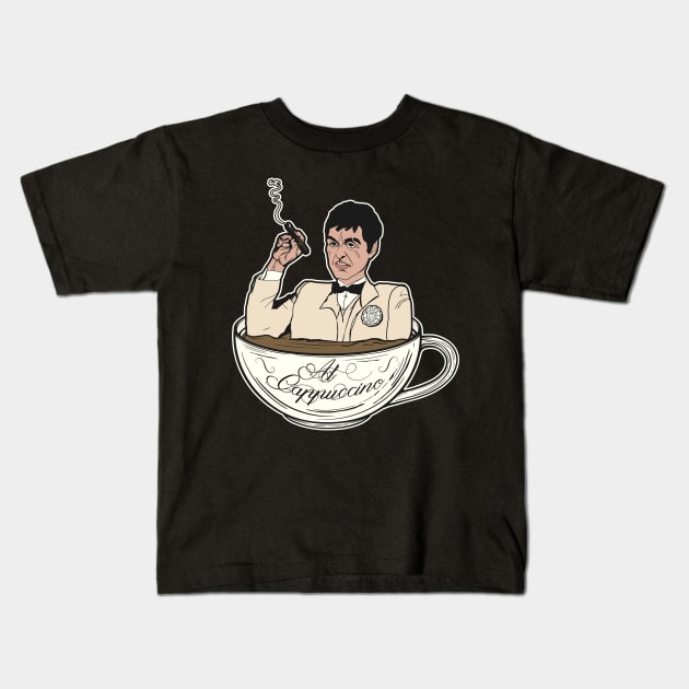 Al Cappuccino Kids T-Shirt by darklordpug